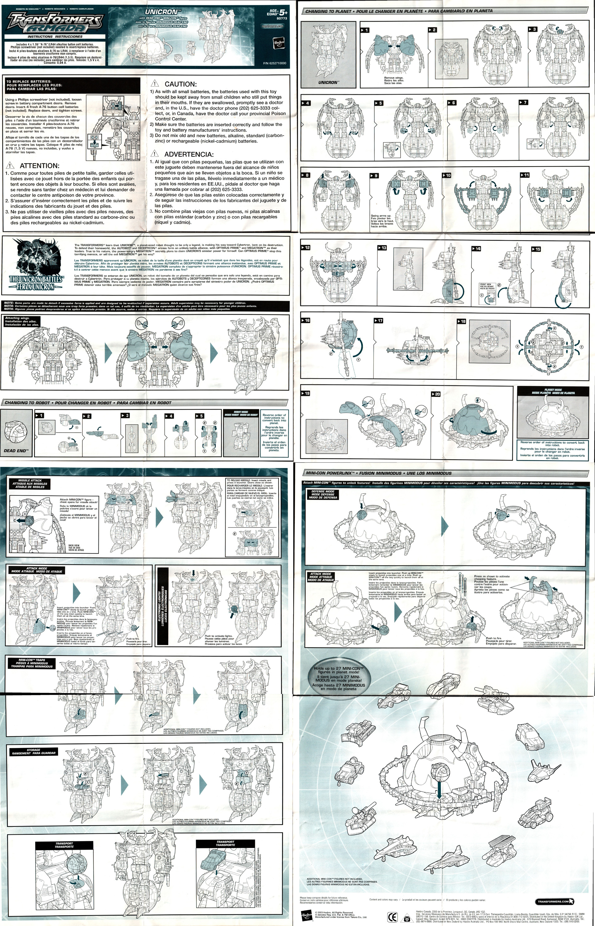 Supreme Class Unicron with Dead End (Transformers, Armada, Unicron